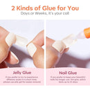 Short Square French Tip Press-On Nails – Pink & White