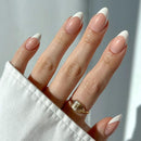 Short Almond Press-On Nails – Glossy French Tip, 24-Piece Kit