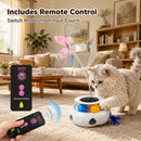 3-in-1 Interactive Cat Toy with Remote Control, Butterfly, Feathers & Ball Track
