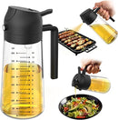 2-in-1 Glass Olive Oil Sprayer & Dispenser, 470ml