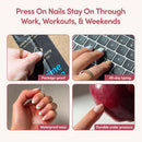 Short Almond Press-On Nails – Glossy French Tip, 24-Piece Kit