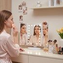 Trifold Makeup Mirror with LED Lights & 2X 3X 10X Magnification