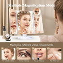 Trifold Makeup Mirror with LED Lights & 2X 3X 10X Magnification