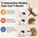 3-in-1 Automatic Laser Cat Toy with Feather Chase & Whack-a-Mole Game