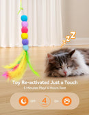 Interactive LED Cat Toy with 8 Replacement Teasers, Feathers & Mouse