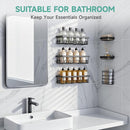 6-Piece Shower Caddy Set – Stainless Steel Bathroom Organizer