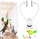 Interactive Doorway Cat Toy – Clip-On Automatic Bird & Mouse Toy for Indoor Cats