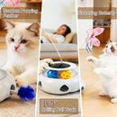 3-in-1 Interactive Cat Toy with Remote Control, Butterfly, Feathers & Ball Track