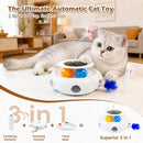3-in-1 Interactive Cat Toy with Remote Control, Butterfly, Feathers & Ball Track
