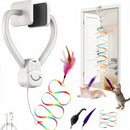 Interactive Automatic Cat Toy with 360° Rotating Feather Wand & 3 Attachments
