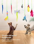 Interactive LED Cat Toy with 8 Replacement Teasers, Feathers & Mouse