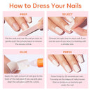 Short Square French Tip Press-On Nails – Pink & White