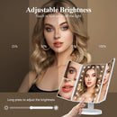 Trifold Makeup Mirror with LED Lights & 2X 3X 10X Magnification