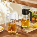 2-in-1 Glass Olive Oil Sprayer & Dispenser, 470ml