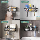 6-Piece Shower Caddy Set – Stainless Steel Bathroom Organizer