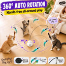 360° Automatic Flying Bird Cat Toy with Suction Cup Base & Feather Wand