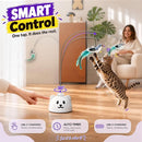 360° Automatic Flying Bird Cat Toy with Suction Cup Base & Feather Wand